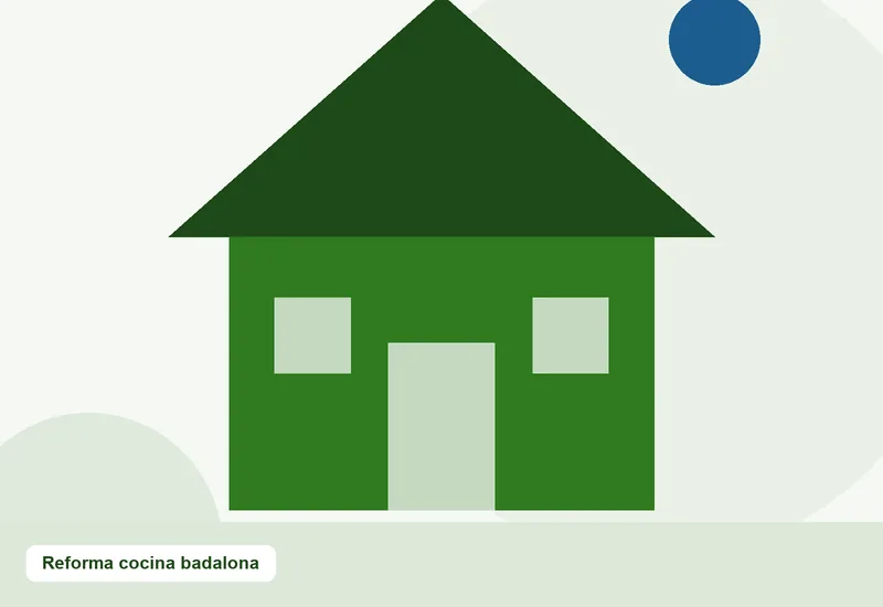 Cocina reformada con mobiliario nuevo en una vivienda de Badalona